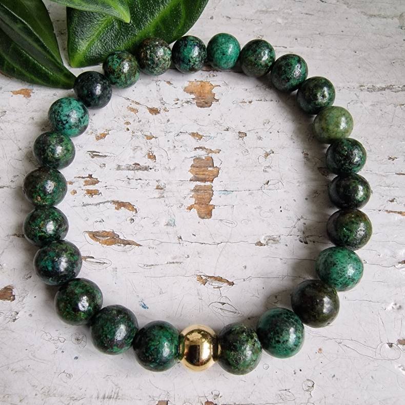 Afrikansk turkis unisex armbnd  8 mm