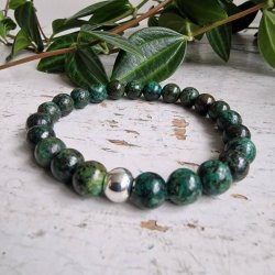 Afrikansk turkis unisex armbnd  8 mm