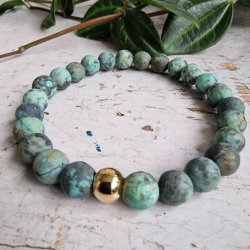 Afrikansk turkis frost unisex armbnd  8 mm