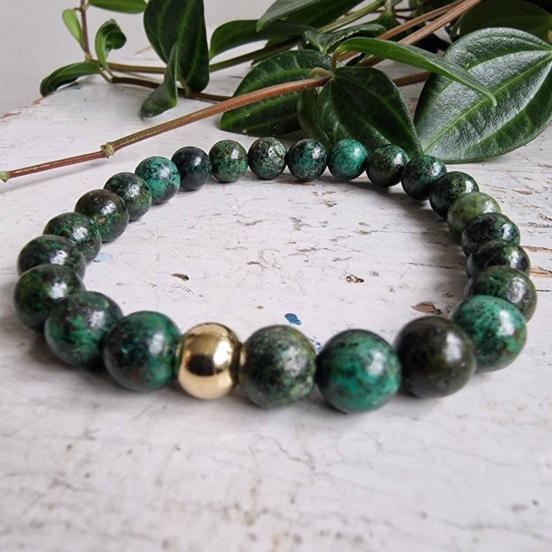 Afrikansk turkis unisex armbnd  8 mm