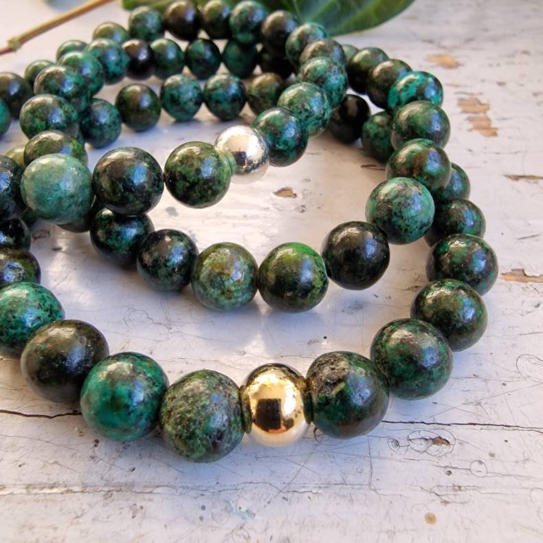 Afrikansk turkis unisex armbnd  8 mm