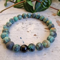 Afrikansk turkis frost unisex armbnd  8 mm