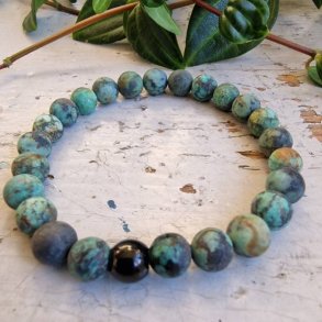 Afrikansk turkis frost unisex armbnd  8 mm