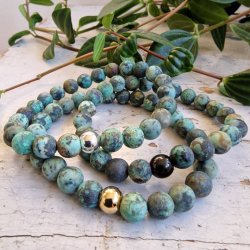 Afrikansk turkis frost unisex armbnd  8 mm