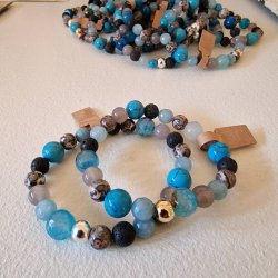 Blt mix color sten armbnd 8 mm