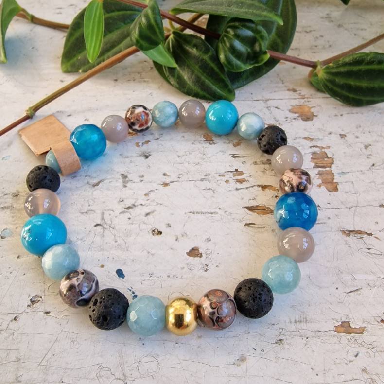 Blt mix color sten armbnd 8 mm