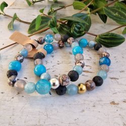 Blt mix color sten armbnd 8 mm