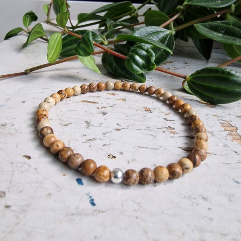 Pari Armbnd picture jaspis 4 mm 