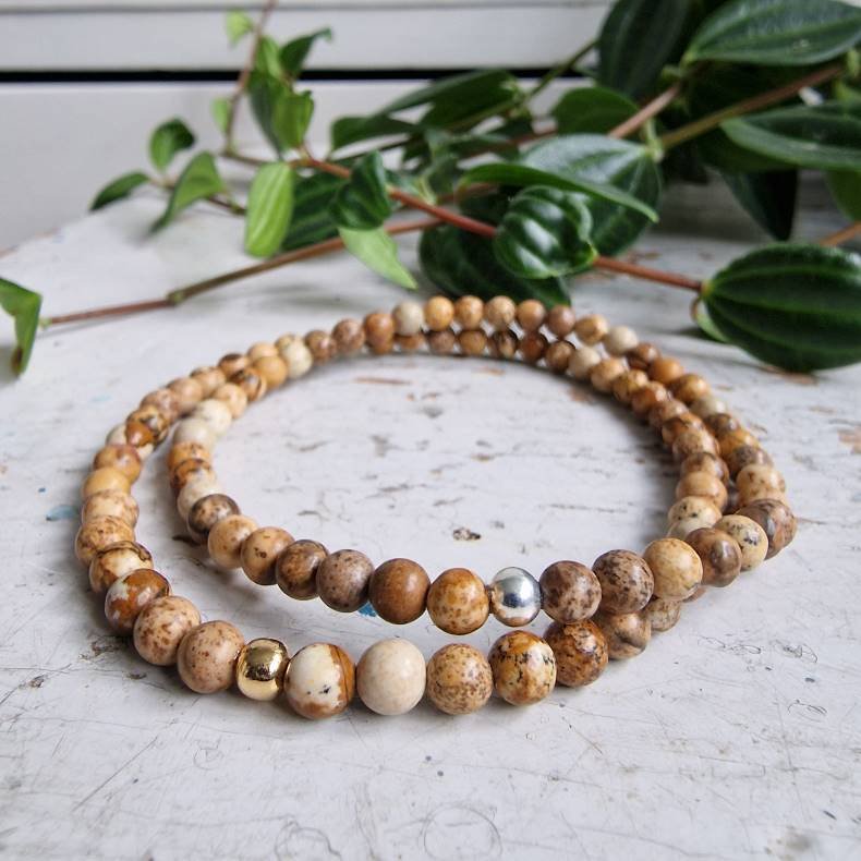 Pari Armbnd picture jaspis 4 mm 