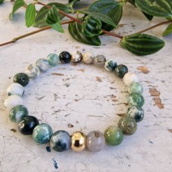   Naturlig Tr agate armbnd 8 mm