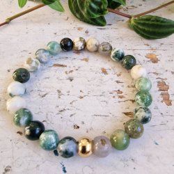   Naturlig Tr agate armbnd 8 mm