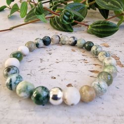   Naturlig Tr agate armbnd 8 mm