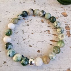   Naturlig Tr agate armbnd 8 mm