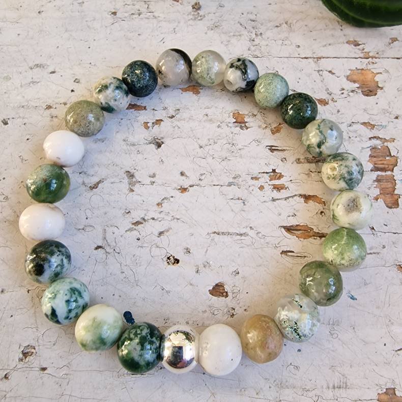   Naturlig Tr agate armbnd 8 mm