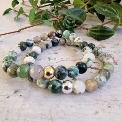   Naturlig Tr agate armbnd 8 mm