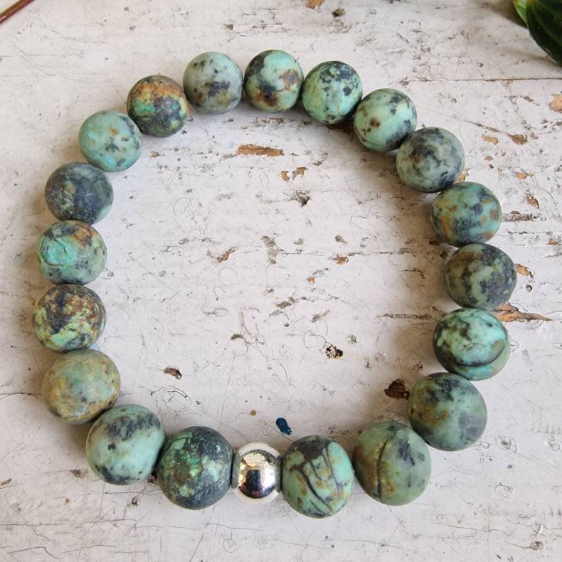 Afrikansk turkis frost unisex armbnd 10 mm