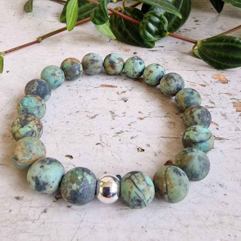 Afrikansk turkis frost unisex armbnd 10 mm