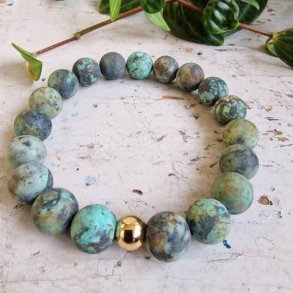 Afrikansk turkis frost unisex armbnd 10 mm