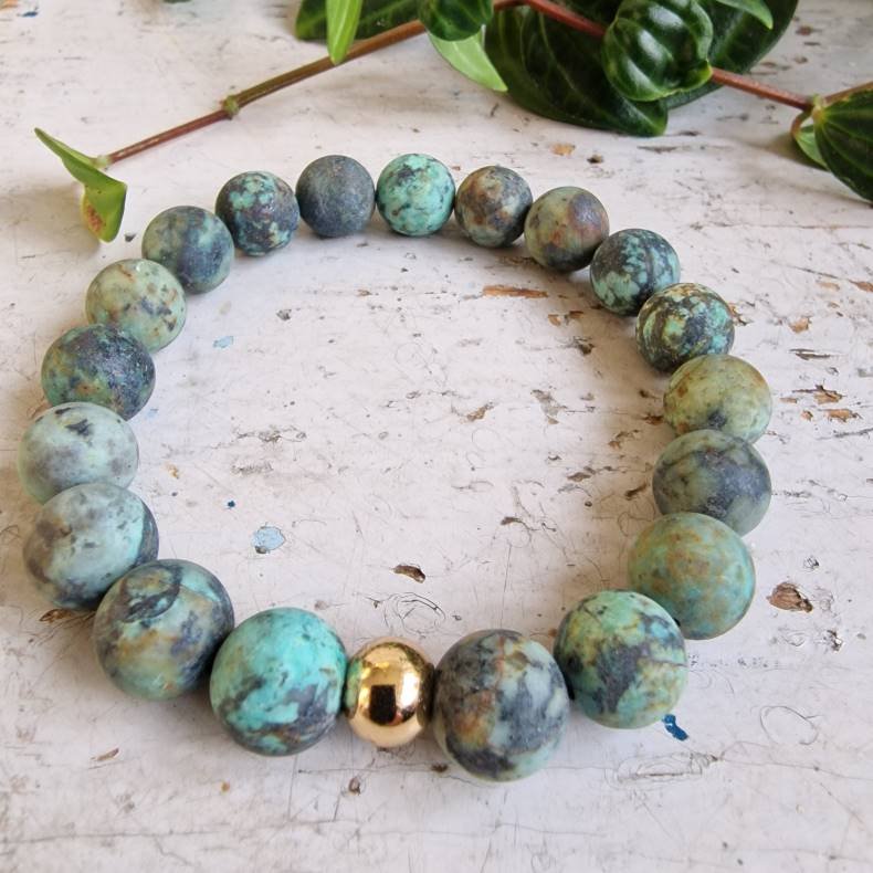 Afrikansk turkis frost unisex armbnd 10 mm