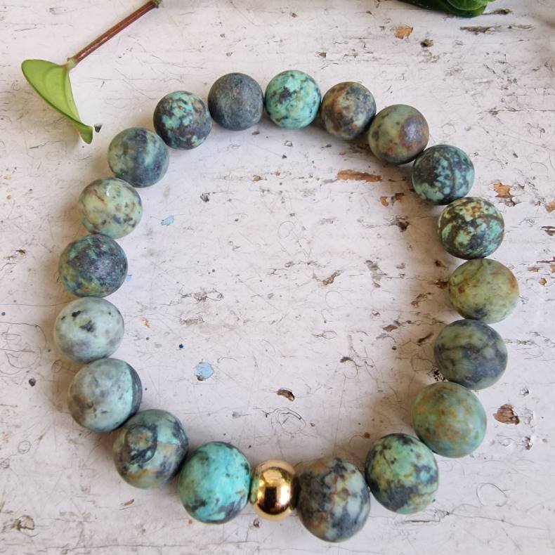 Afrikansk turkis frost unisex armbnd 10 mm