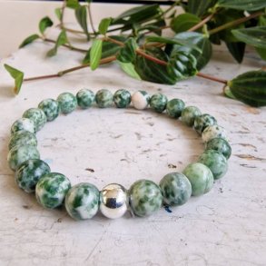 Green spot jaspis armbnd 8 mm