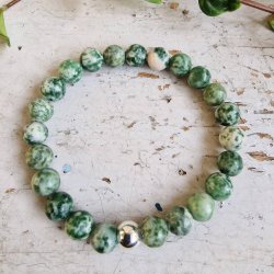 Green spot jaspis armbnd 8 mm