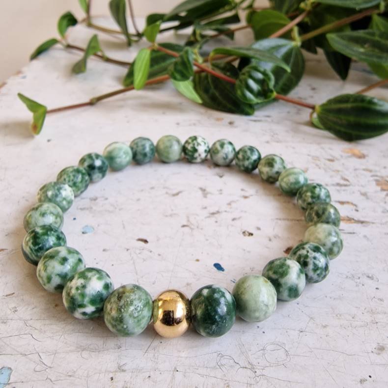 Green spot jaspis armbnd 8 mm