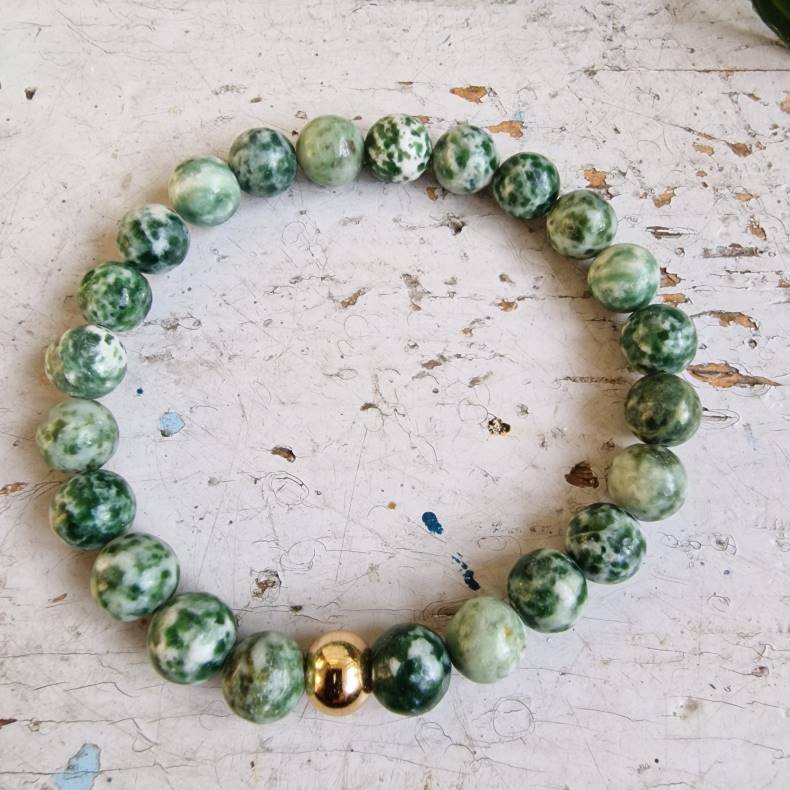Green spot jaspis armbnd 8 mm