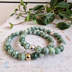 Green spot jaspis armbnd 8 mm
