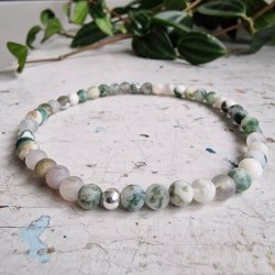 Pari armbnd tree agate frost 4 mm