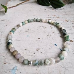 Pari armbnd tree agate frost 4 mm