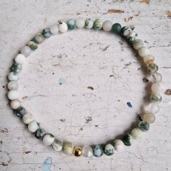 Pari armbnd tree agate frost 4 mm