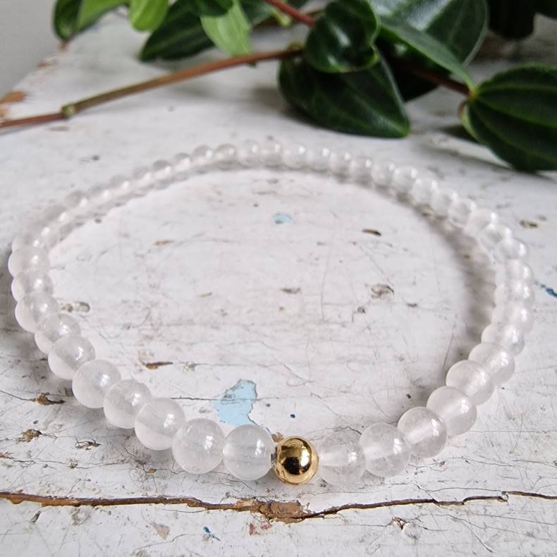 Pari armbnd hvid jade 4 mm