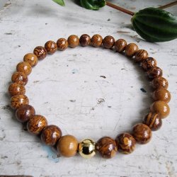 Elefant jaspis armbnd 6 mm