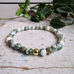   Naturlig Tr agate armbnd 6 mm