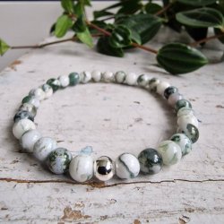   Naturlig Tr agate armbnd 6 mm