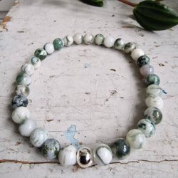   Naturlig Tr agate armbnd 6 mm