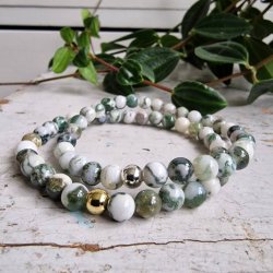   Naturlig Tr agate armbnd 6 mm