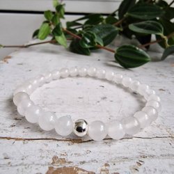 Hvid jade armbnd 6 mm