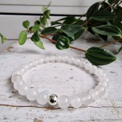 Hvid jade armbnd 6 mm