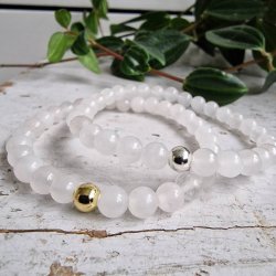 Hvid jade armbnd 6 mm