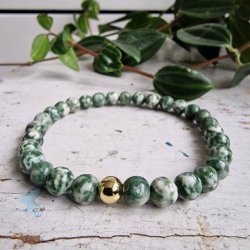 Green spot jaspis armbnd 6 mm