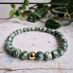 Green spot jaspis armbnd 6 mm