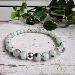 Kiwi jaspis armbnd 6 mm