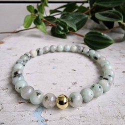 Kiwi jaspis armbnd 6 mm