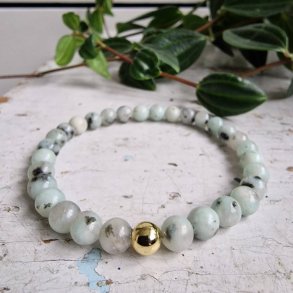 Kiwi jaspis armbnd 6 mm