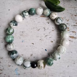 Naturlig Tr agate unisex armbnd 10 mm