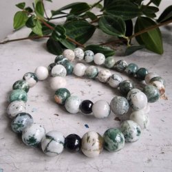 Naturlig Tr agate unisex armbnd 10 mm