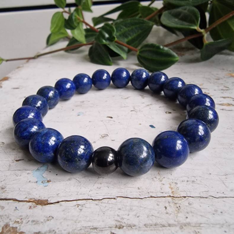 Lapis lazuli unisex armbnd 10 mm