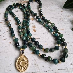 Moss agate sol og mne luksus boheme mala
